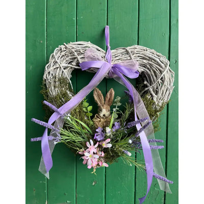 Lavender Fields Bunny Heart Wreath 40cm - Seasonal & Holiday