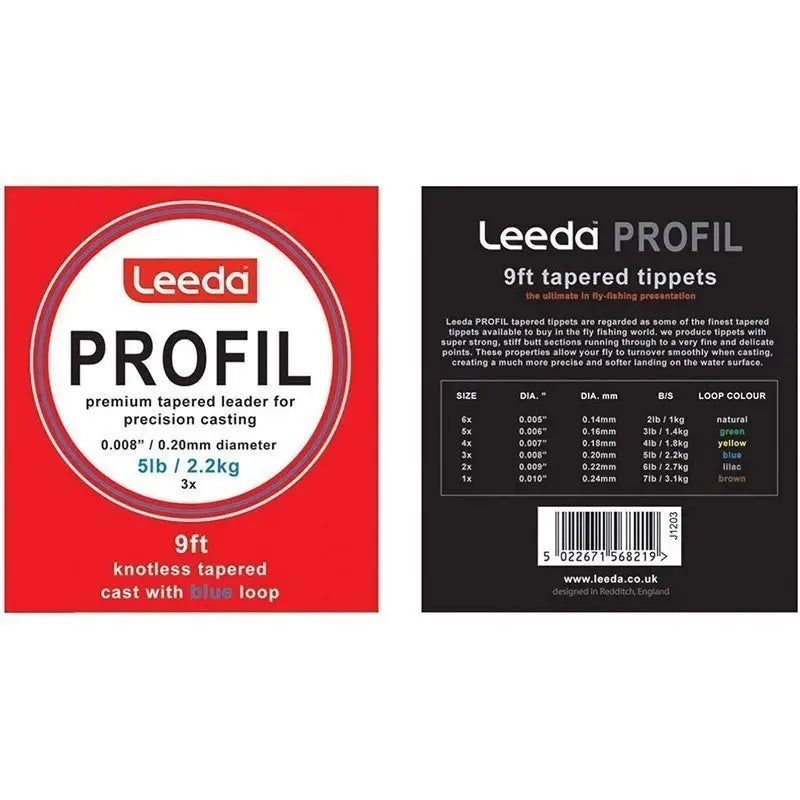 Leeda Profil Knotless Tapered Cast With Blue Loop 0.20Mm