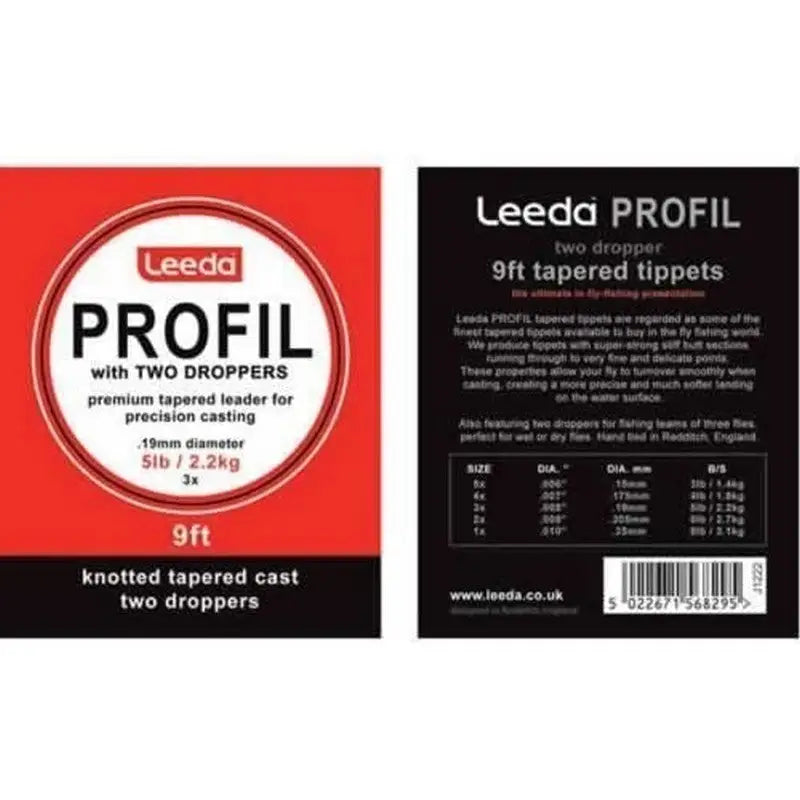 Leeda Profil With 2 Droppers.19Mm 3X9Ft 5Lb - Fishing