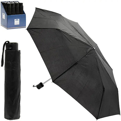 Leonardo Folding Umbrella Black - 24.5 x 97 x 97cm -