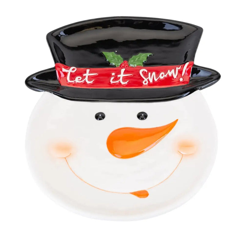 Let it Snow - Snowman Plate - Seasonal & Holiday Decorations