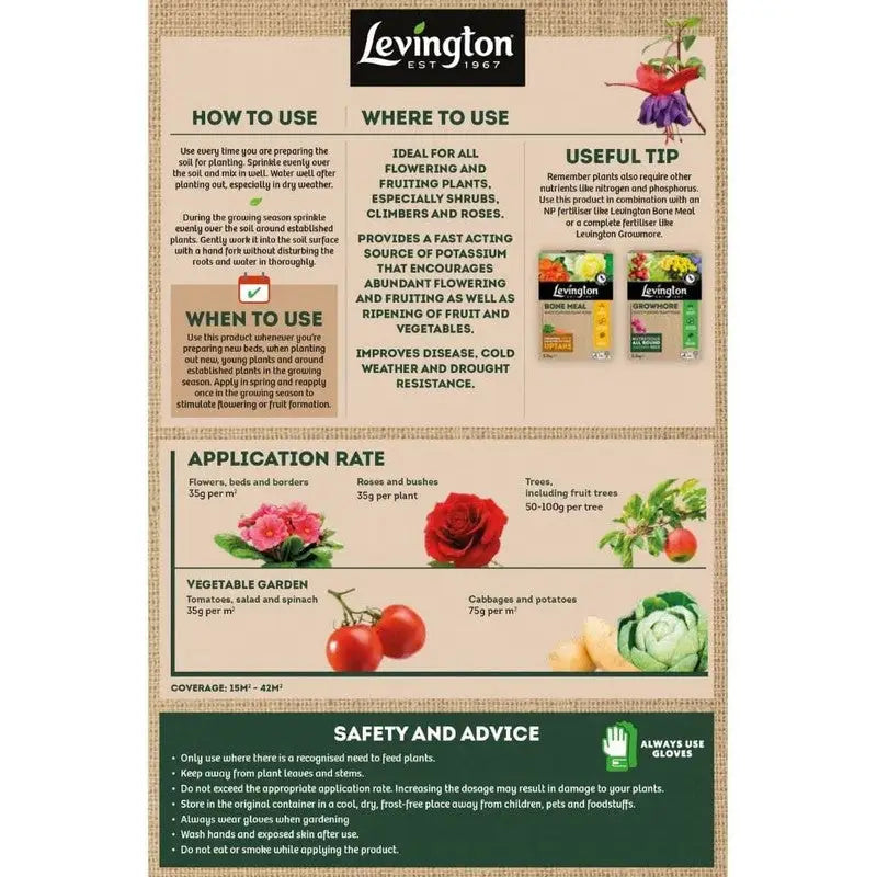 Levington Natural Sulphate of Potash for Flower & Fruit