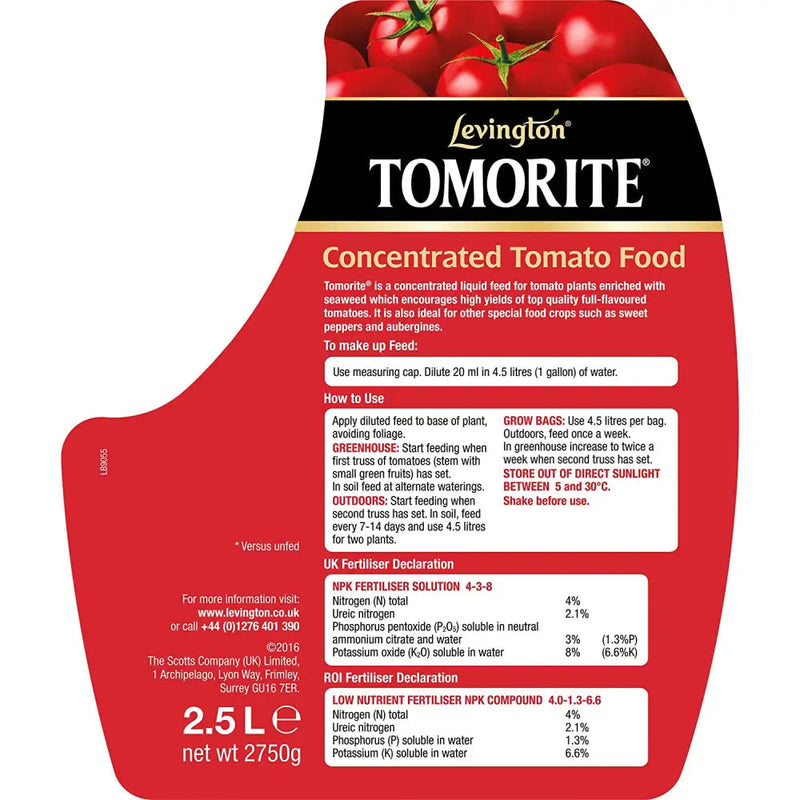 Levington Tomorite Concentrated Tomato Food 1.3L / 2.5 Litre