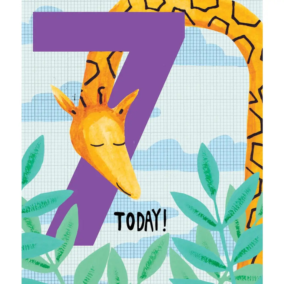 Libby Bothway 7 Today! Giraffe Happy Birthday Card