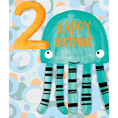 Libby Bothway Age 2 Octopus Happy Birthday Card - Giftware