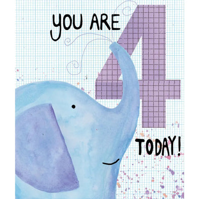 Libby Bothway Age 4 Elephant Happy Birthday Card - Giftware