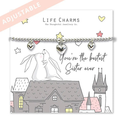 Life Charm Rosey Rabbit Bestest Sister Bracelet - Bracelets
