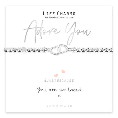 Life Charm You Are So Loved Joined Hearts Bracelet -