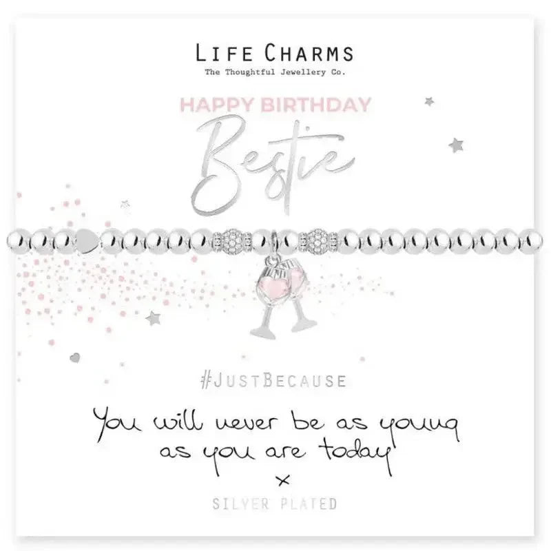 Life Charms Bracelets For Birthdays - Happy Birthday Bestie