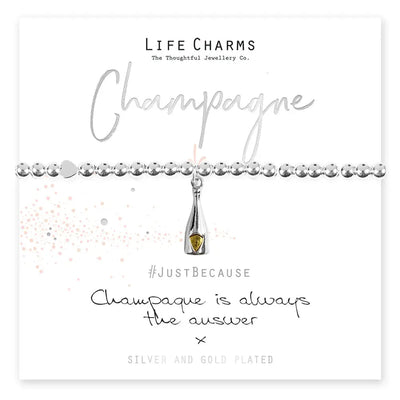 Life Charms Champagne Is Always The Answer Bracelet -