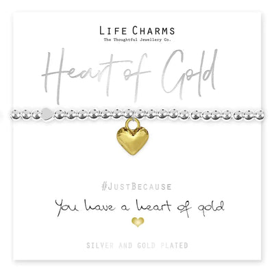 Life Charms Have A Heart Of Gold Bracelet - Giftware
