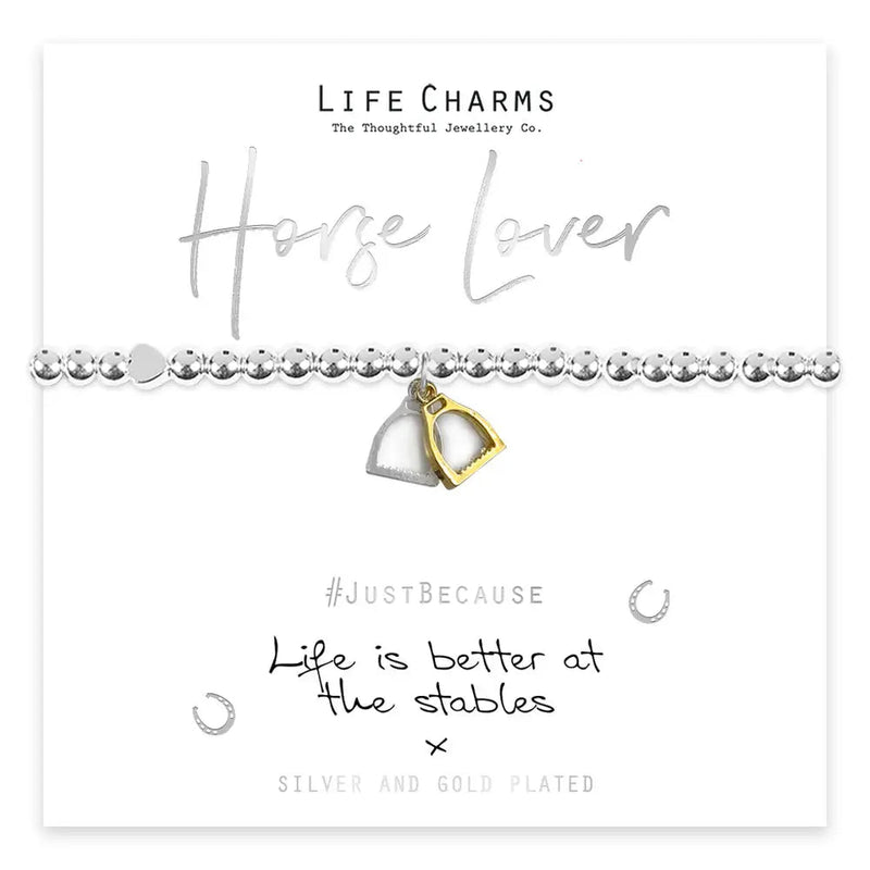 Life Charms Life Is Better At The Stables Stirrups Bracelet