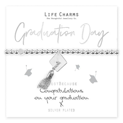 Life Charms Silver Graduation Bracelet - Giftware
