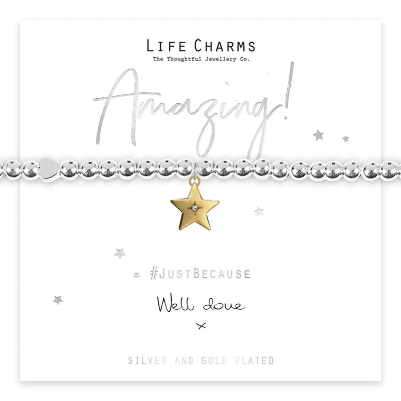 Life Charms Well Done Gold Star Bracelet - Giftware