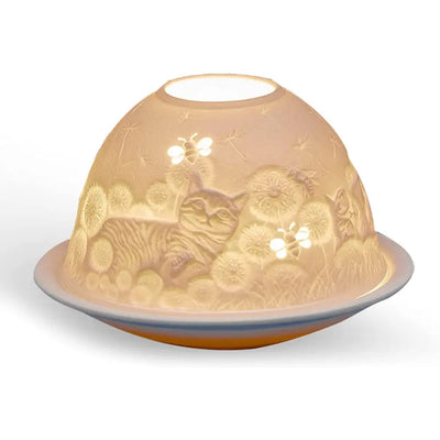 Light Glow Tealight Candle Holder 3 Inches - Cats And Bees -
