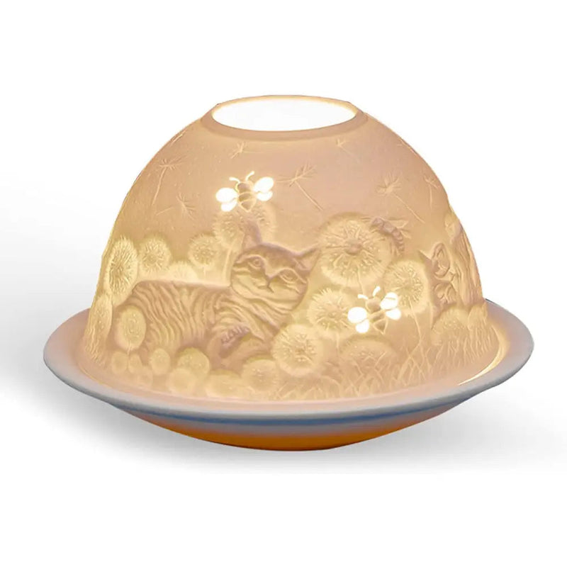 Light Glow Tealight Candle Holder 3 Inches - Cats And Bees -