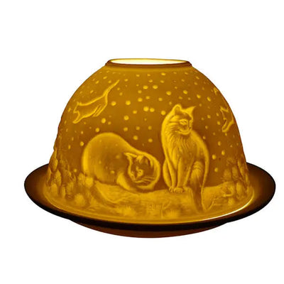 Light Glow Tealight Candle Holder 3 Inches - Cats At Night -