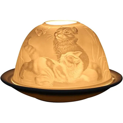 Light Glow Tealight Candle Holder 3 Inches - Playful Cats -