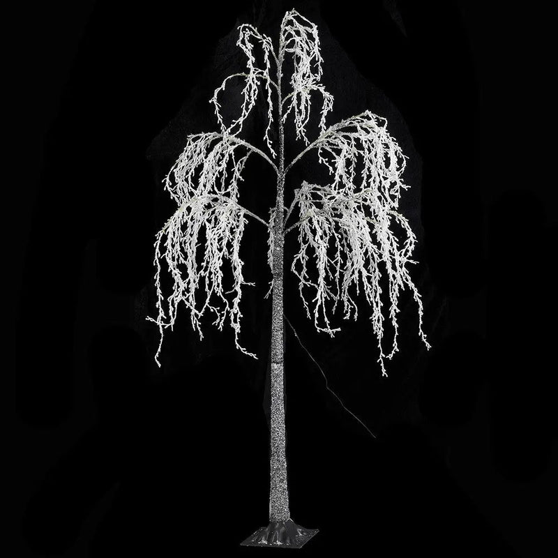 Lit Flock Willow Tree 1.8m Warm White LEDs - Christmas