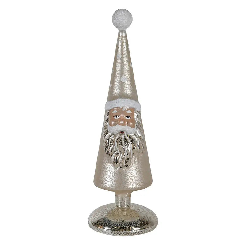 Lit Silver Santa Tree - Seasonal & Holiday Decorations