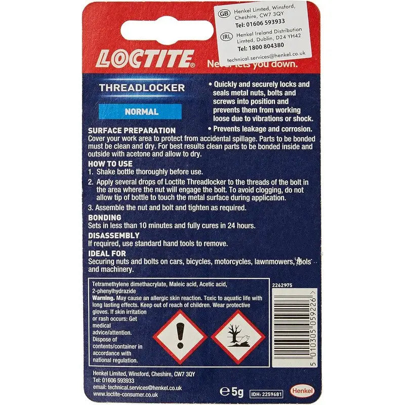 Loctite Threadlocker - Normal (Medium Strength) 5g