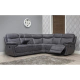 Lota Fabric Reclining Sofa Range - Charcoal - Charcoal / 2 x