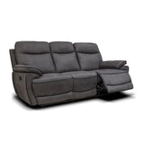 Lota Fabric Reclining Sofa Range - Charcoal - Charcoal /