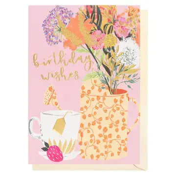 Louise Tiler Flowers & Watering Can Birthday Card Giftware