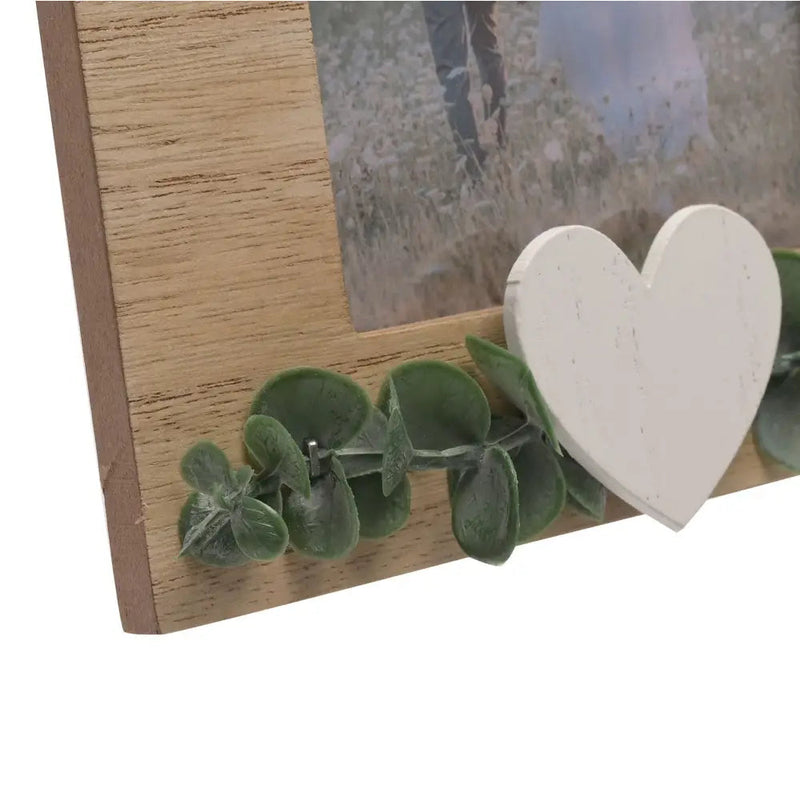 Love Story Rustic Frame with Heart and Leaves - 4x6 / 5x7 -