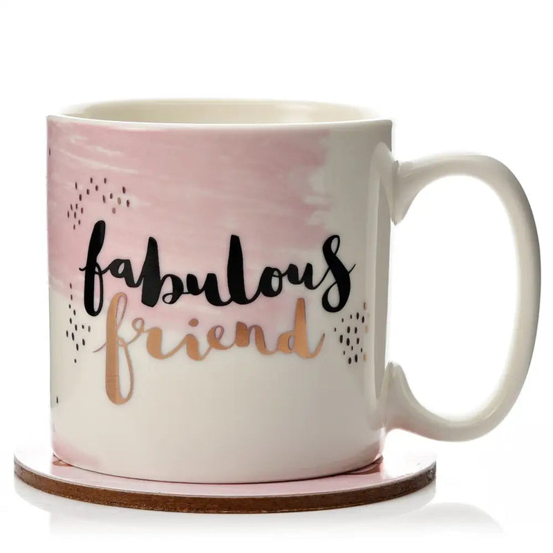 Luxe Ceramic Mug & Coaster - Fabulous Friend - Mugs