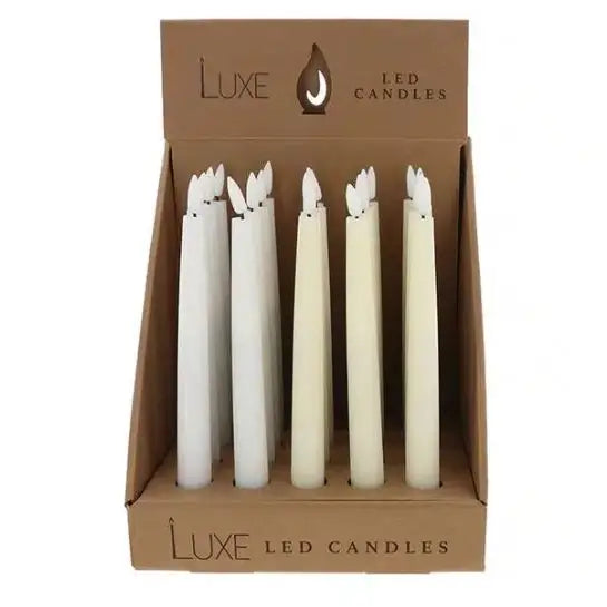 Luxe LED Taper Candle White Cream - Homeware >> Decorative