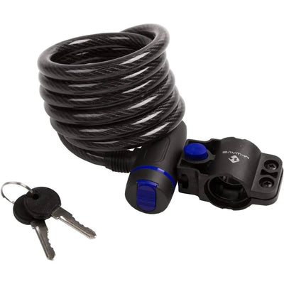 M-Wave Spiral Cable Lock Black 10x1800mm - Bike Accessories