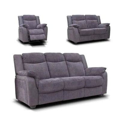 Madis Grey Fabric Reclining Sofa Range - Grey - 3 + 2 Seater