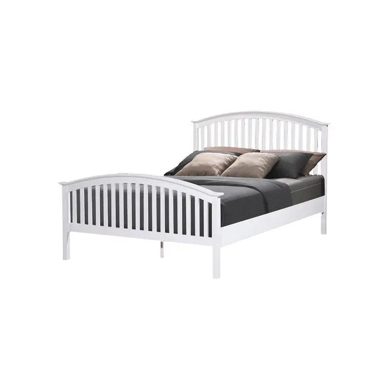 Malta White Double Bed Base - 4Ft 6 Inches - 3ft Single Bed