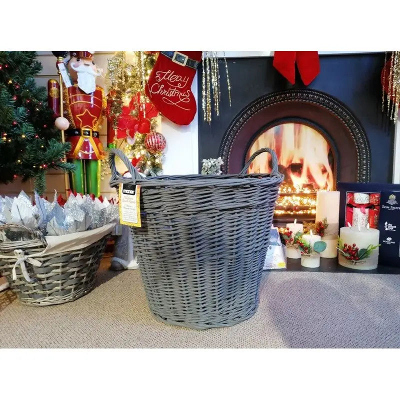 Manor Tapton Log Basket - Large - Dark Grey - Log Basket