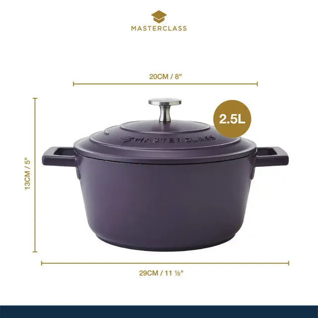 MasterClass Cast Aluminium Casserole Dish Purple - 2.5