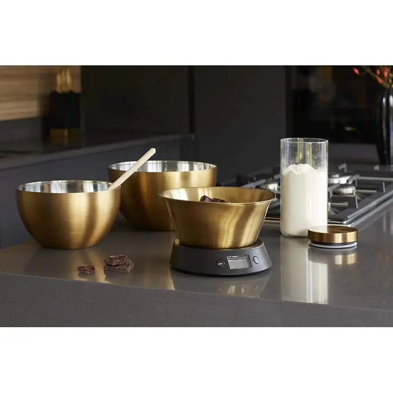 Masterclass Stainless Steel Brass Finish Mixing Bowl- 21cm -
