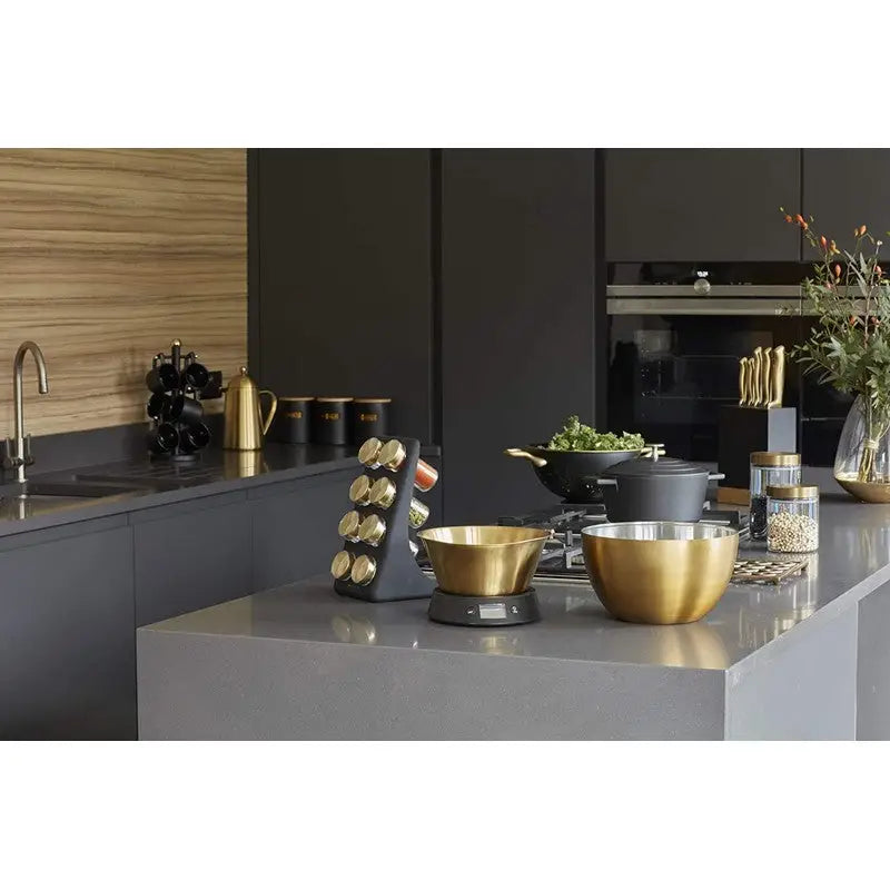 Masterclass Stainless Steel Brass Finish Mixing Bowl- 24cm