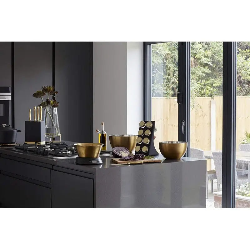 Masterclass Stainless Steel Brass Finish Mixing Bowl- 24cm