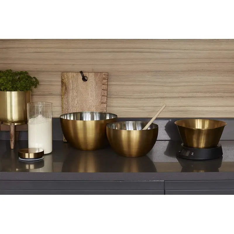 Masterclass Stainless Steel Brass Finish Mixing Bowl- 24cm