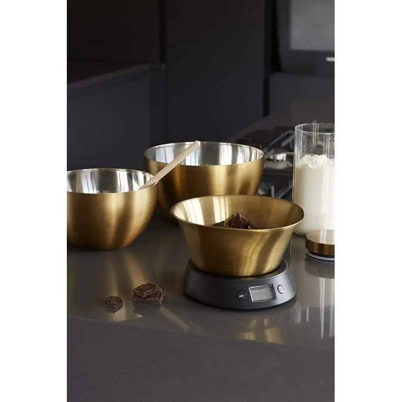 Masterclass Stainless Steel Brass Finish Mixing Bowl- 24cm