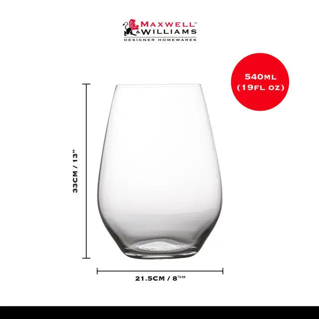 Maxwell & Williams Vino Set of 6 - 540ml Stemless Red Wine