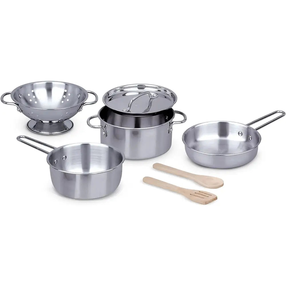 Melissa Doug Pots Pans Cooking Play Set Stewart and Gibson Ltd