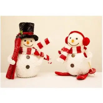 Merry & Bright Small Snowman 18cm - (2 Designs - 1 SENT) -