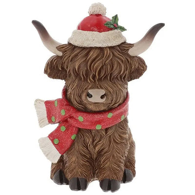 Merry Xmas Coos WIth Scarf Sitting Medium - Seasonal >>