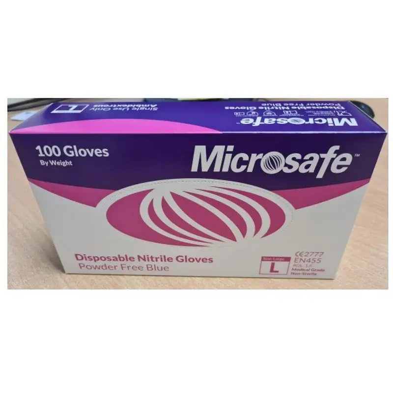 Microsafe Gen-X Blue Powder Free Nitrile Examination Gloves