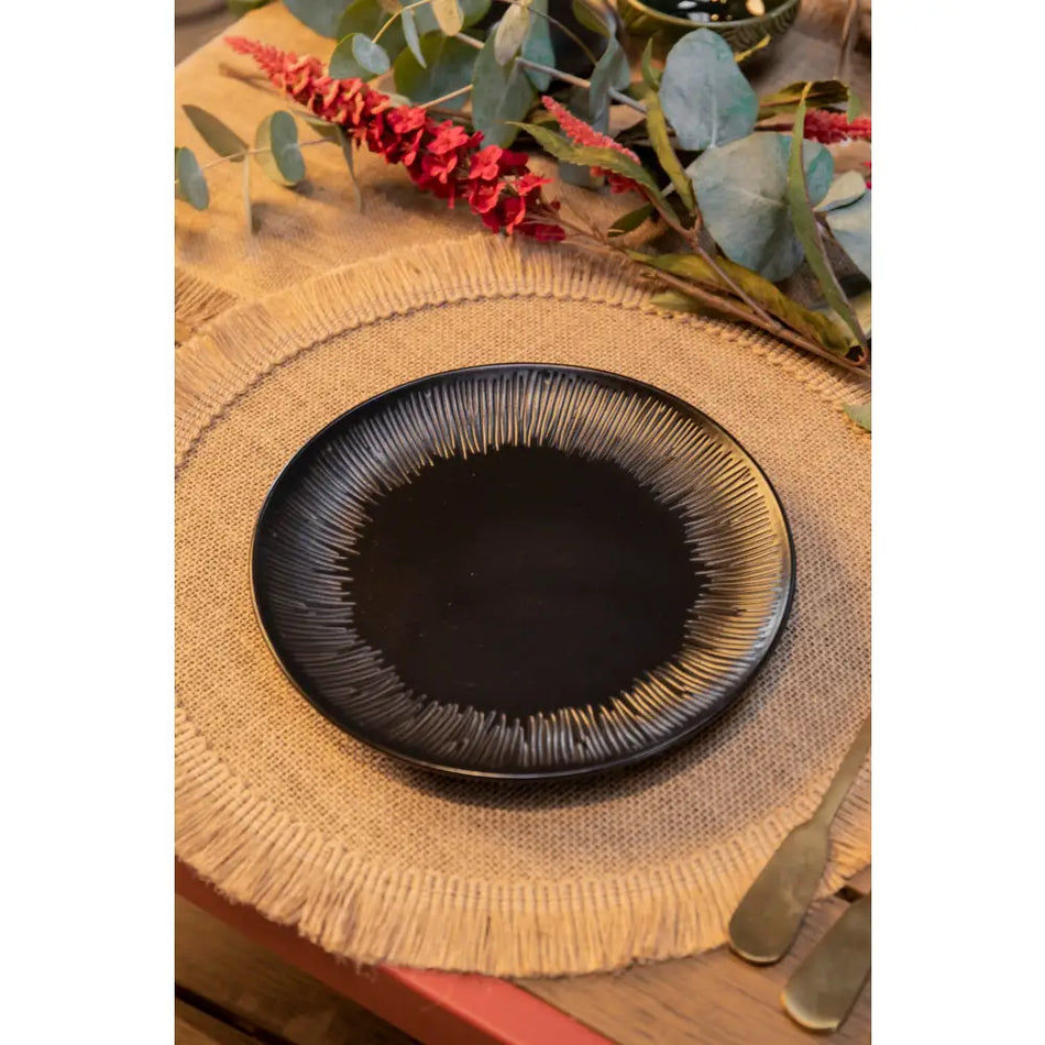 Mikasa 4 - Piece Round Hessian Placemat Set Natural 38cm