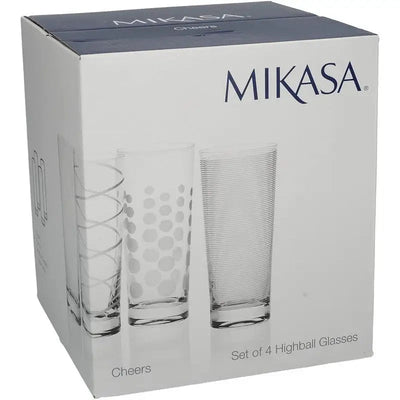 Mikasa Cheers Set Of 4 High Ball Glasses - Kitchenware