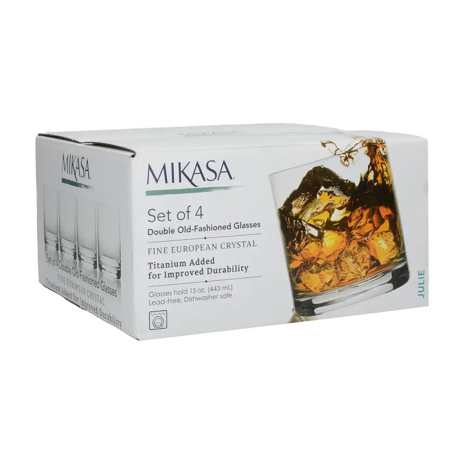 Mikasa Julie 15oz Double Old Fashioned Glass 4 Pack -