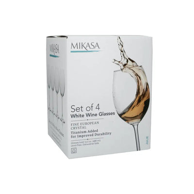 Mikasa Julie Set Of 4 White Wine Glasses 16.5oz -